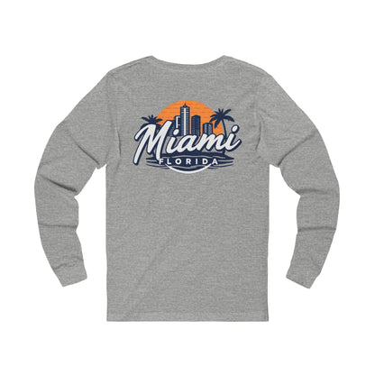 Retro Miami Unisex Jersey Long Sleeve Tee
