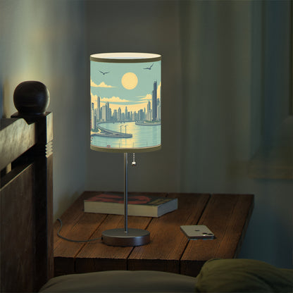 Retro Chicago Skyline Lamp on a Stand