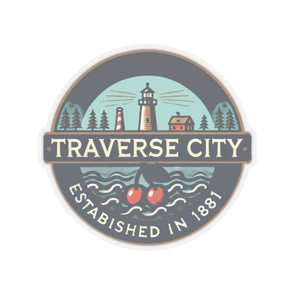 Vintage Traverse City Kiss-Cut Sticker