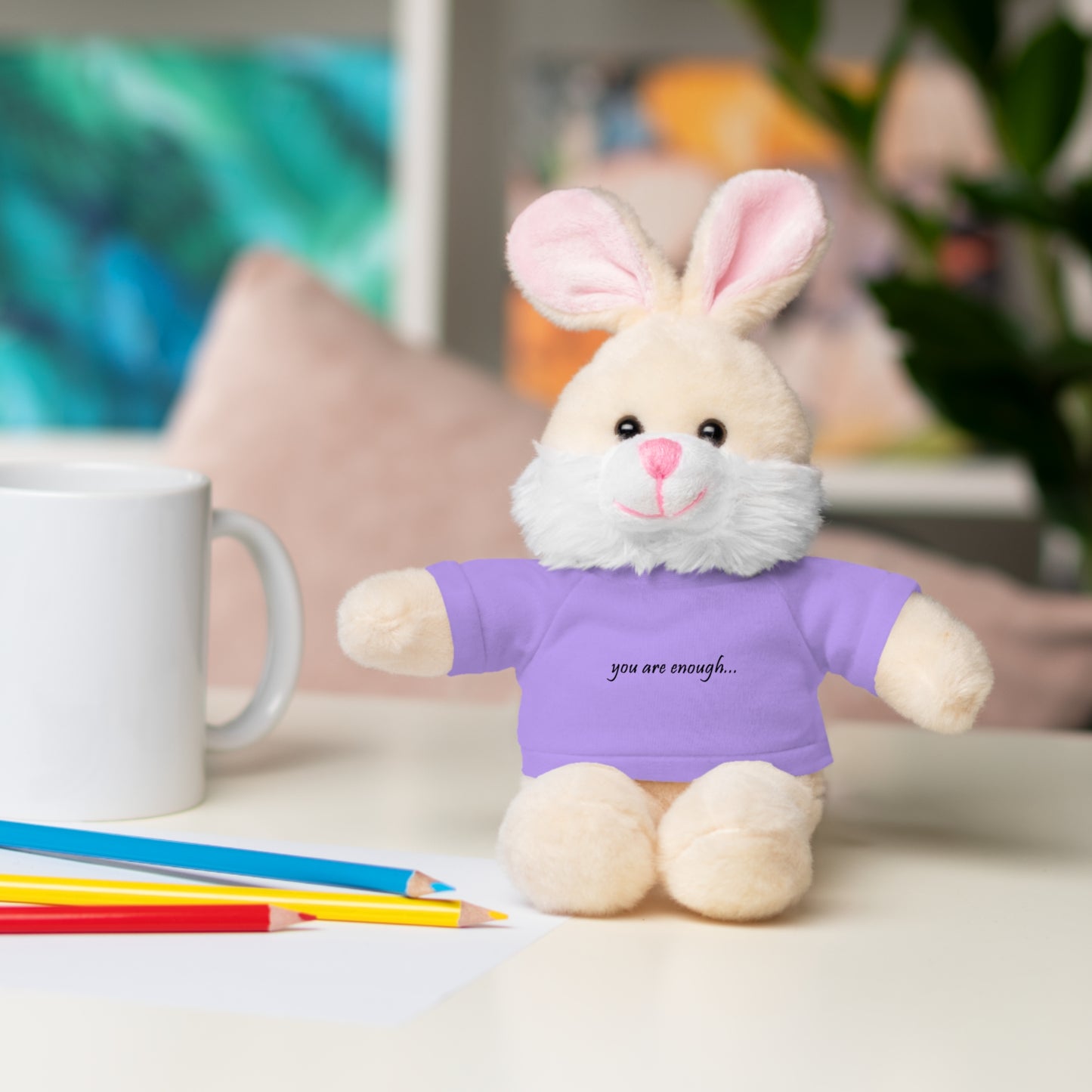 You Are Enough - Mental Health Awareness Stuffed Animals with Tee