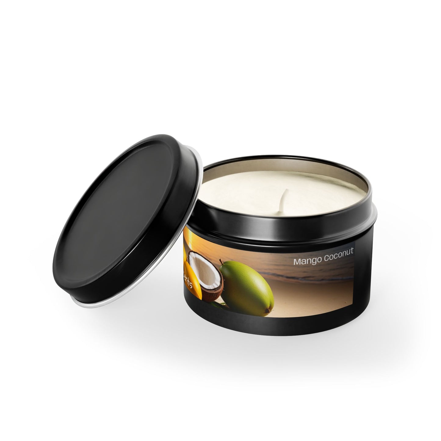 Mango + Coconut Scented Rustic Tin Candle