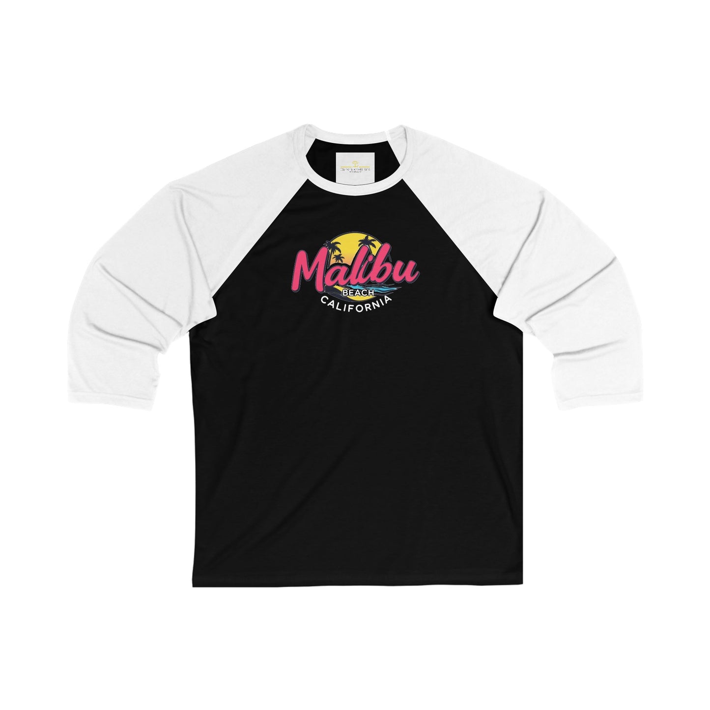 Retro Malibu Men's 3/4 Sleeve Baseball Tee