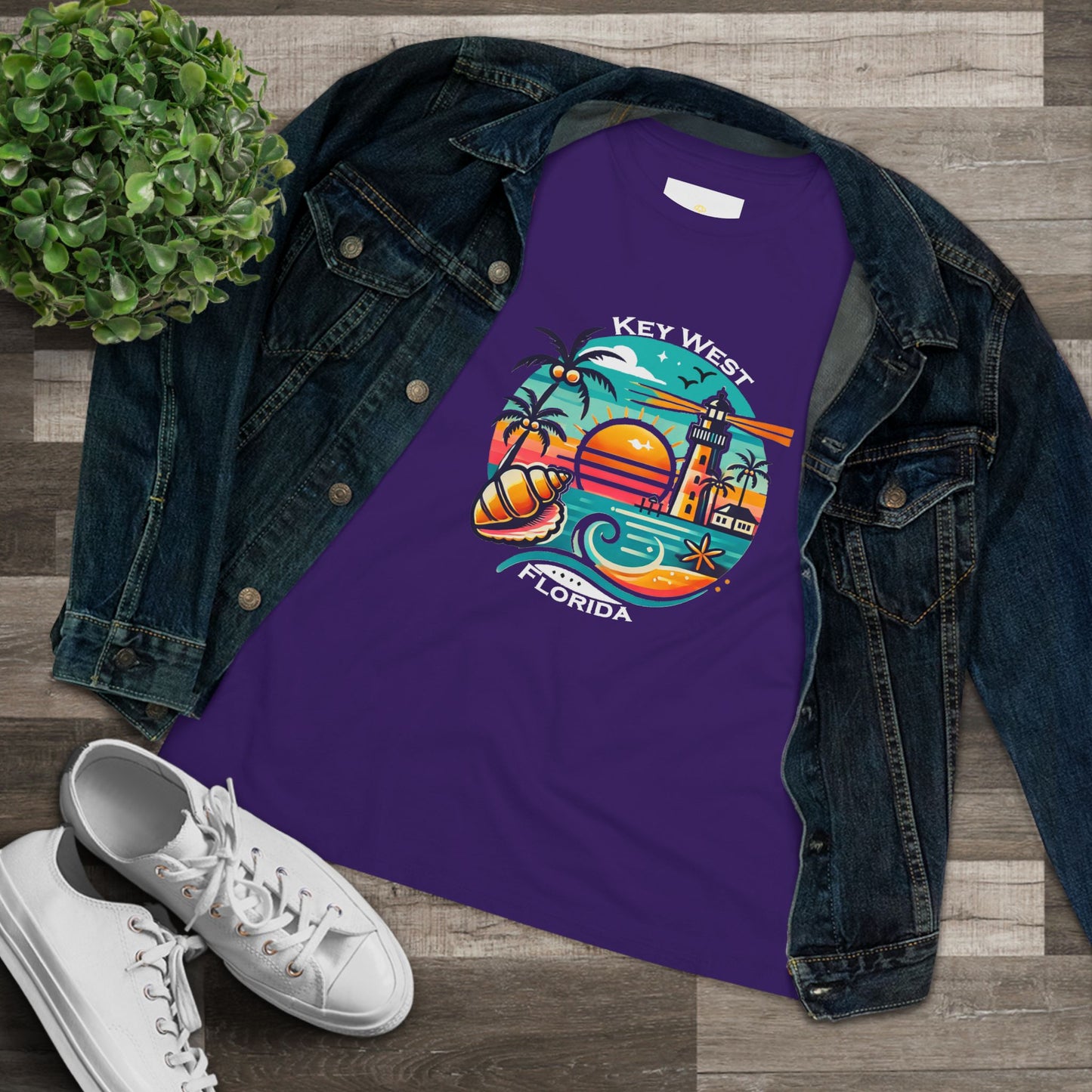 Vibrant Key West Women's Cotton Tee