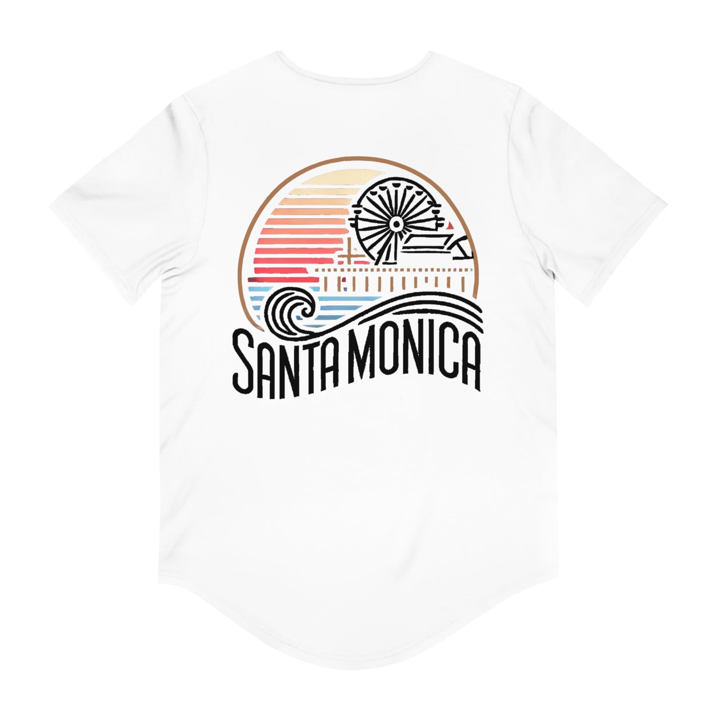 Vibrant Santa Monica Men's Jersey Curved Hem Tee