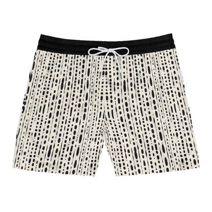 Black Ink Blot Men's Mid-Length Swim Shorts