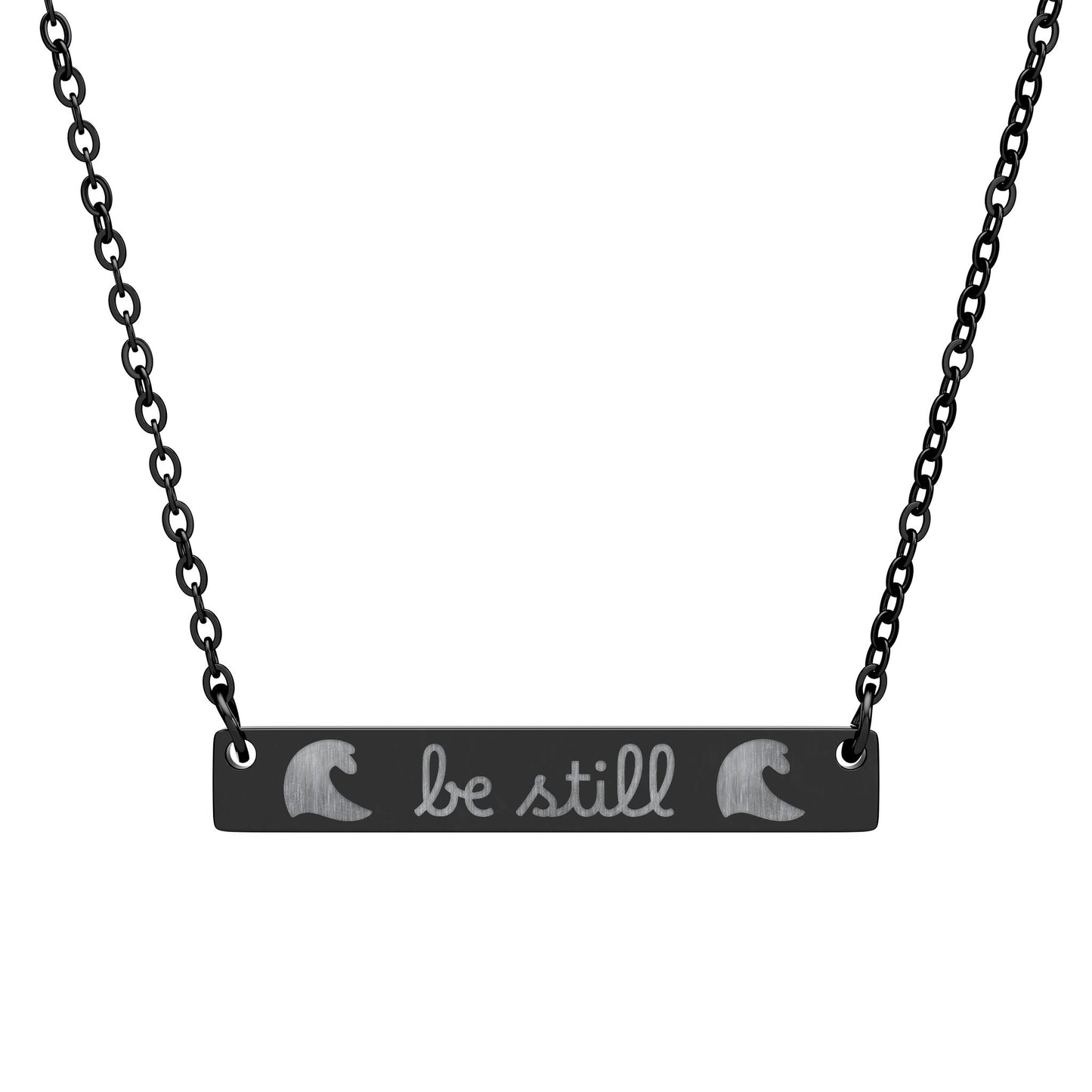 Be Still — Engraved Bar Necklace