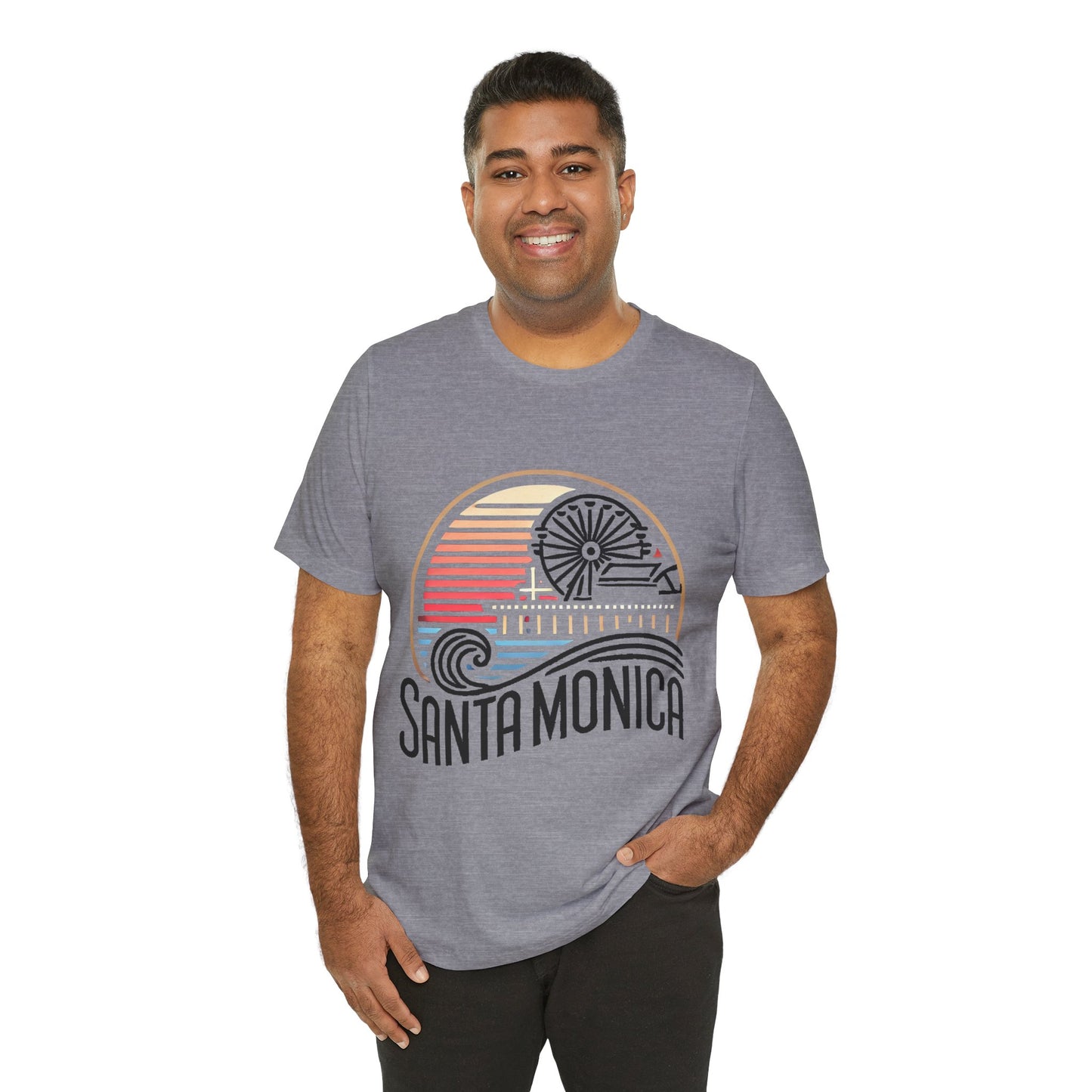 Vibrant Santa Monica Unisex Jersey Short Sleeve Tee