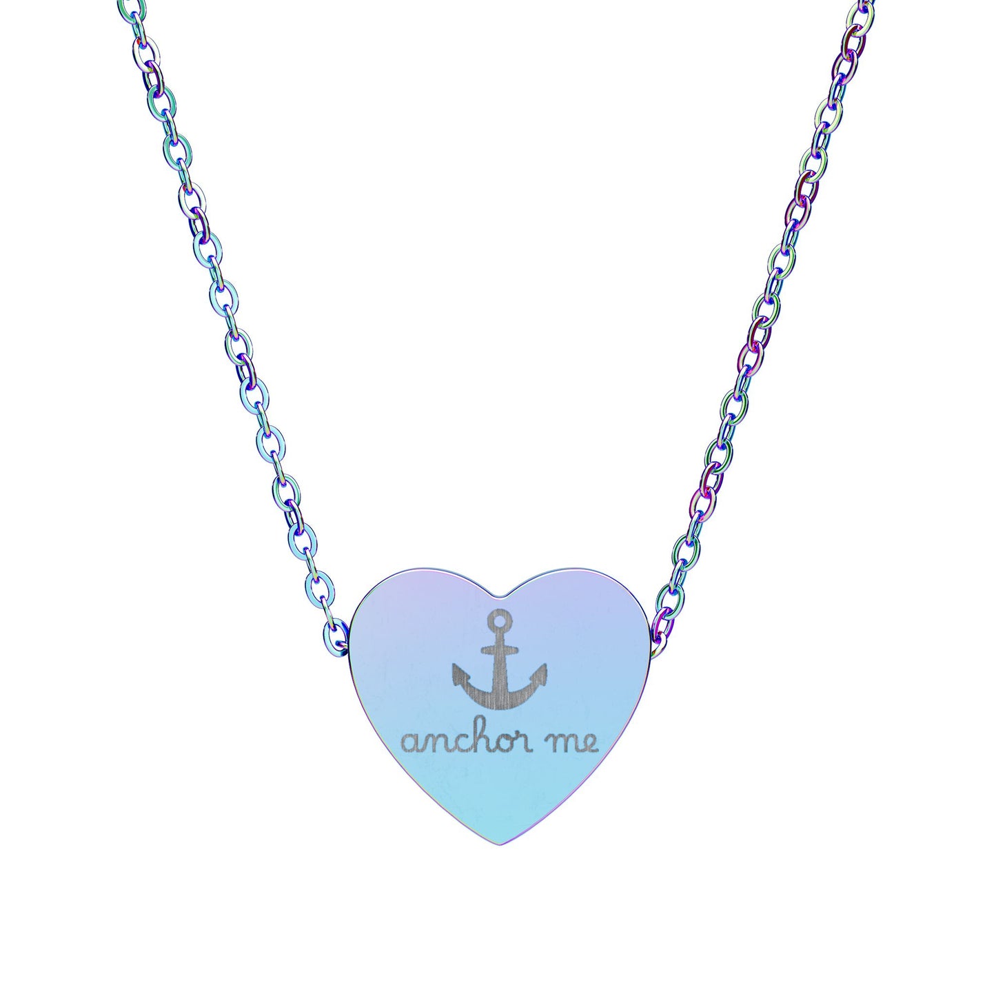 Anchor Me — Engraved Heart Necklace