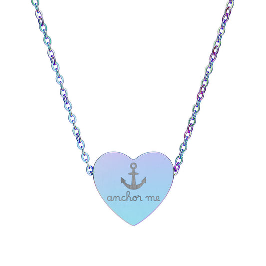 Anchor Me — Engraved Heart Necklace