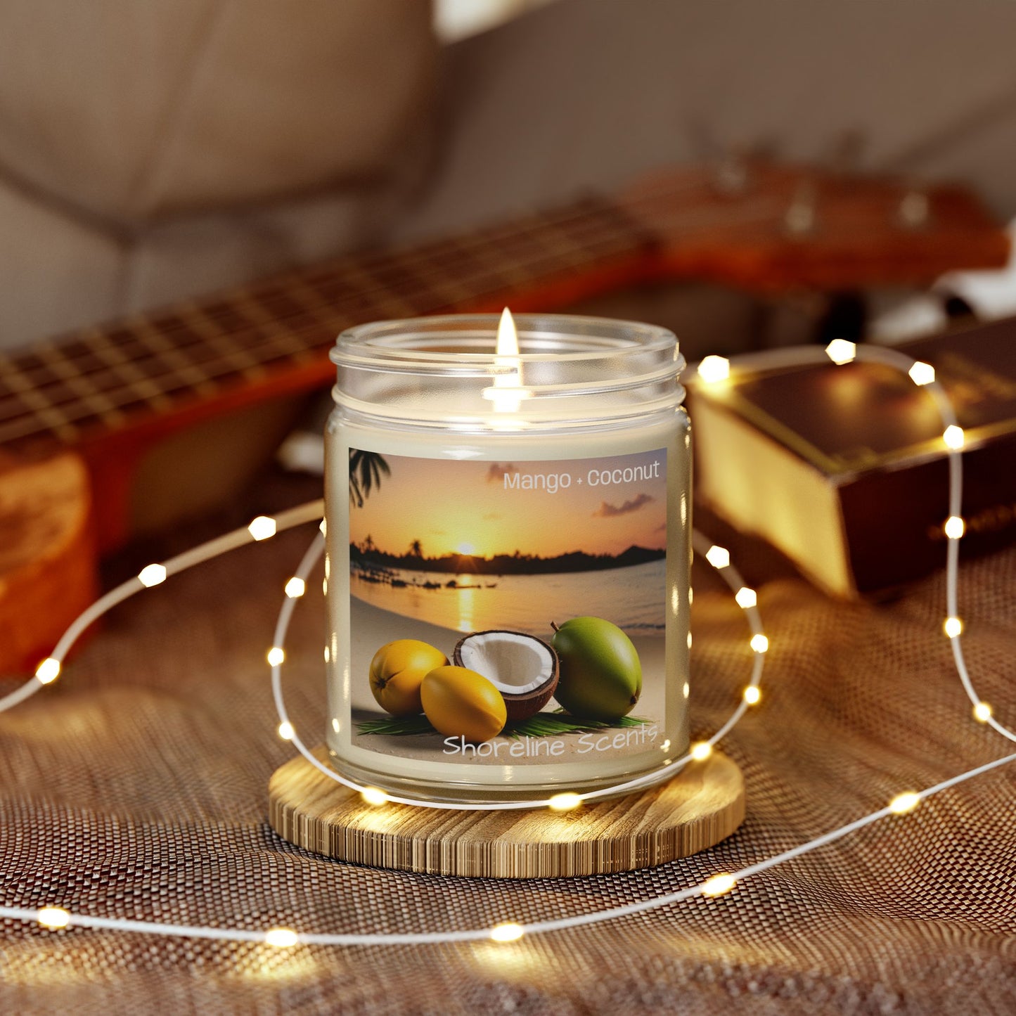 Mango + Coconut Scented Coconut Apricot Wax Candle
