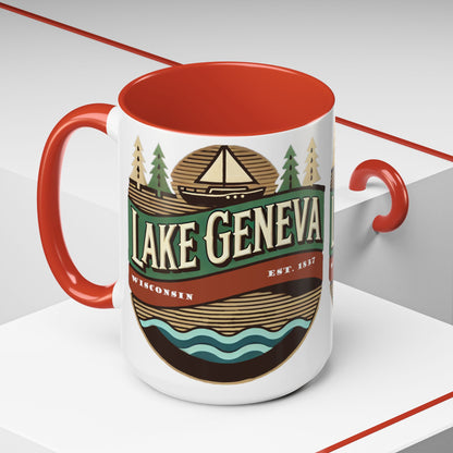 Retro Lake Geneva Accent Coffee Mug