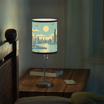 Retro Chicago Skyline Lamp on a Stand