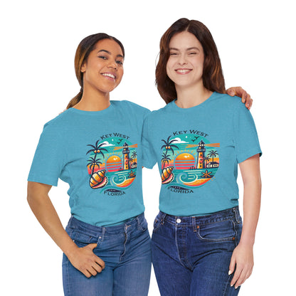 Vibrant Key West Jersey Short Sleeve Tee