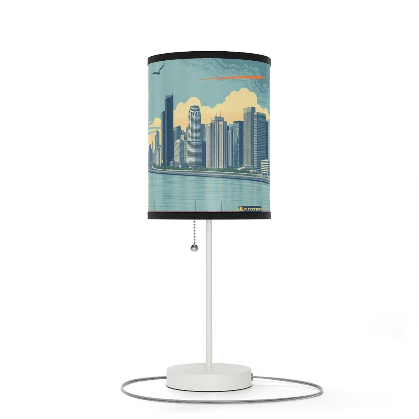 Retro Chicago Skyline Lamp on a Stand
