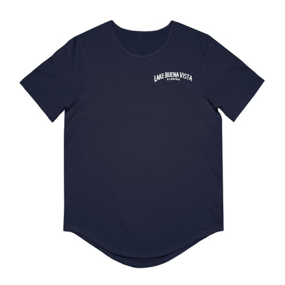 Adventurous Lake Buena Vista Men's Jersey Curved Hem Tee