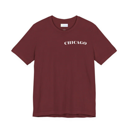 Mystery Noir Chicago Skyline Sunset Unisex Jersey Short Sleeve Tee