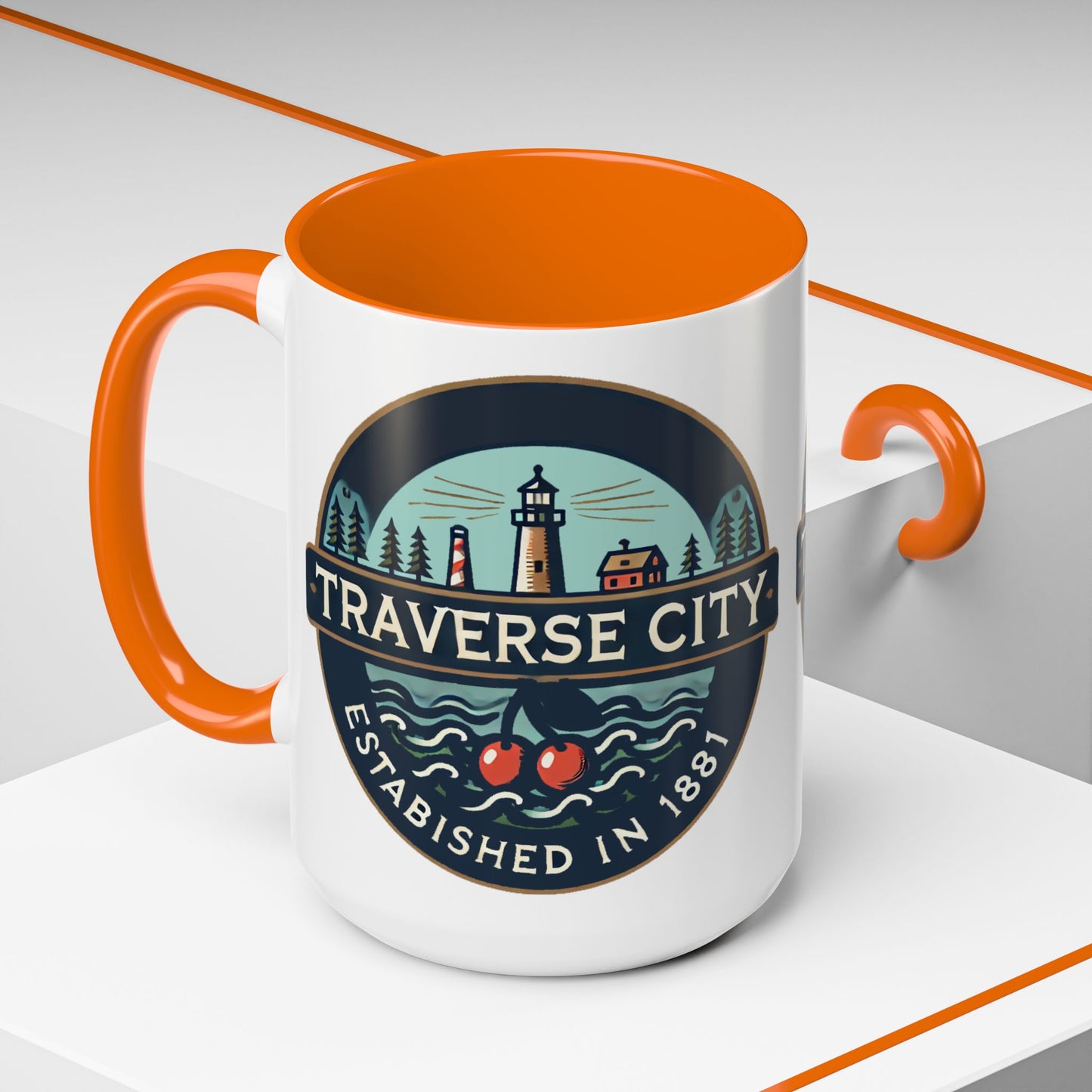 Vintage Traverse City Accent Coffee Mug