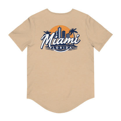 Retro Miami Men's Jersey Curved Hem Tee