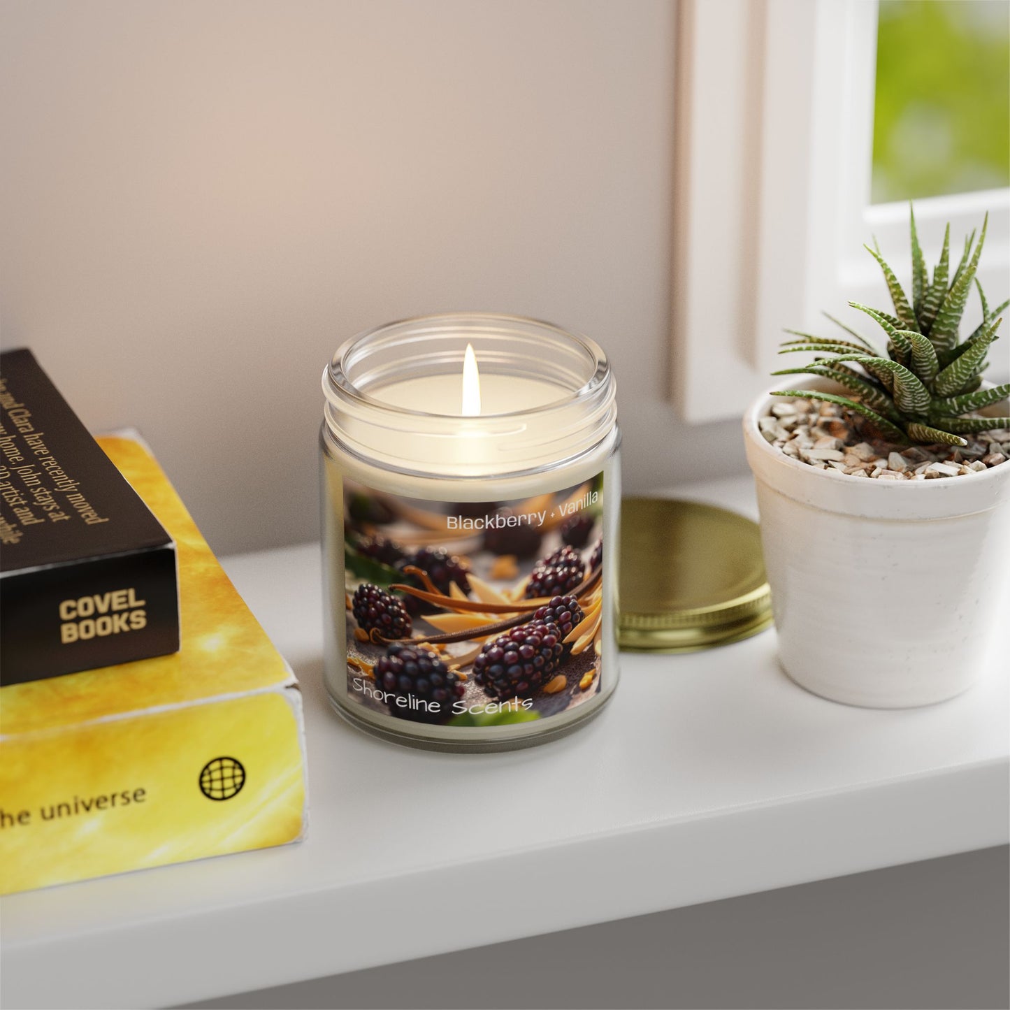 Blackberry + Vanilla Scented Coconut Apricot Wax Candle