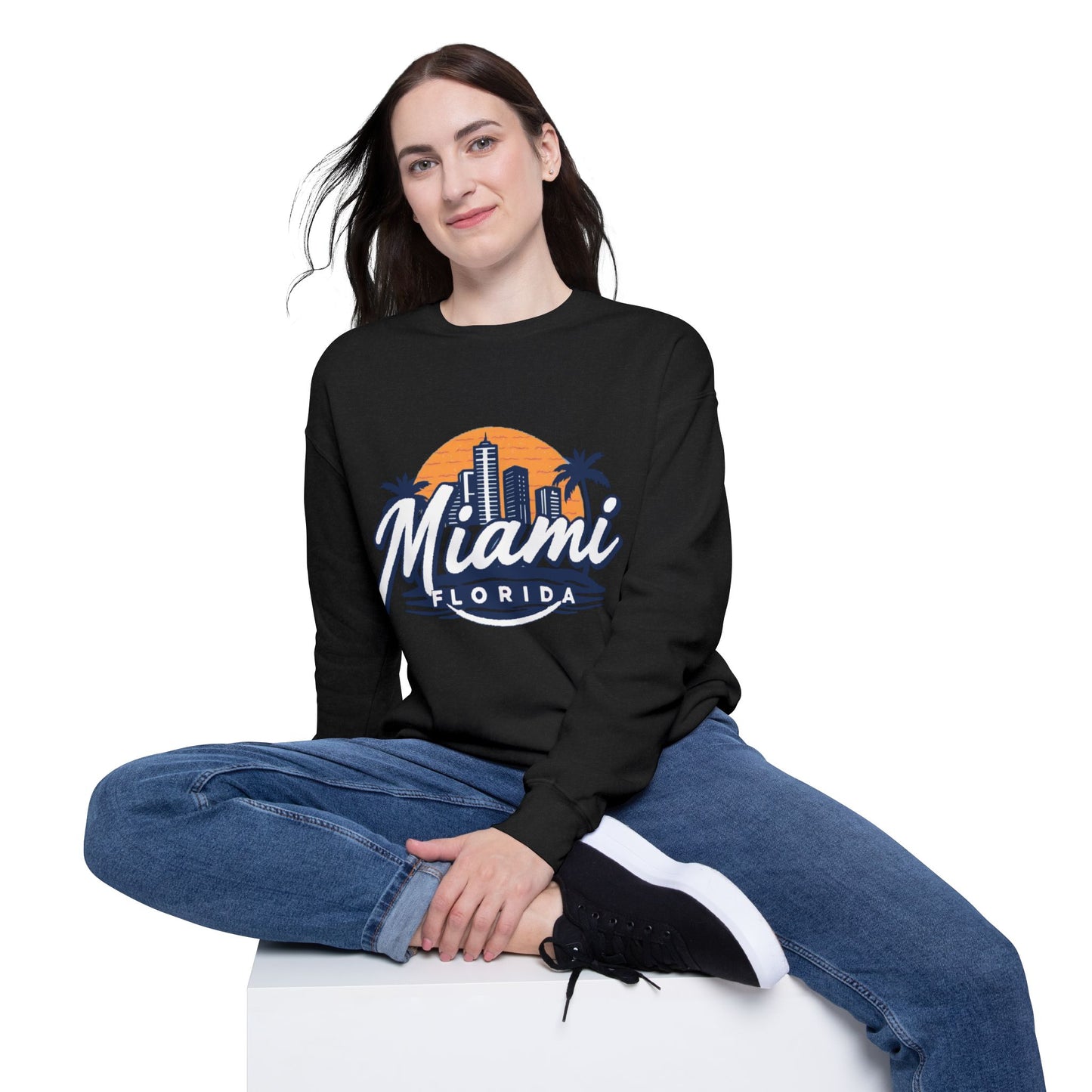 Retro Miami Unisex Drop Shoulder Sweatshirt