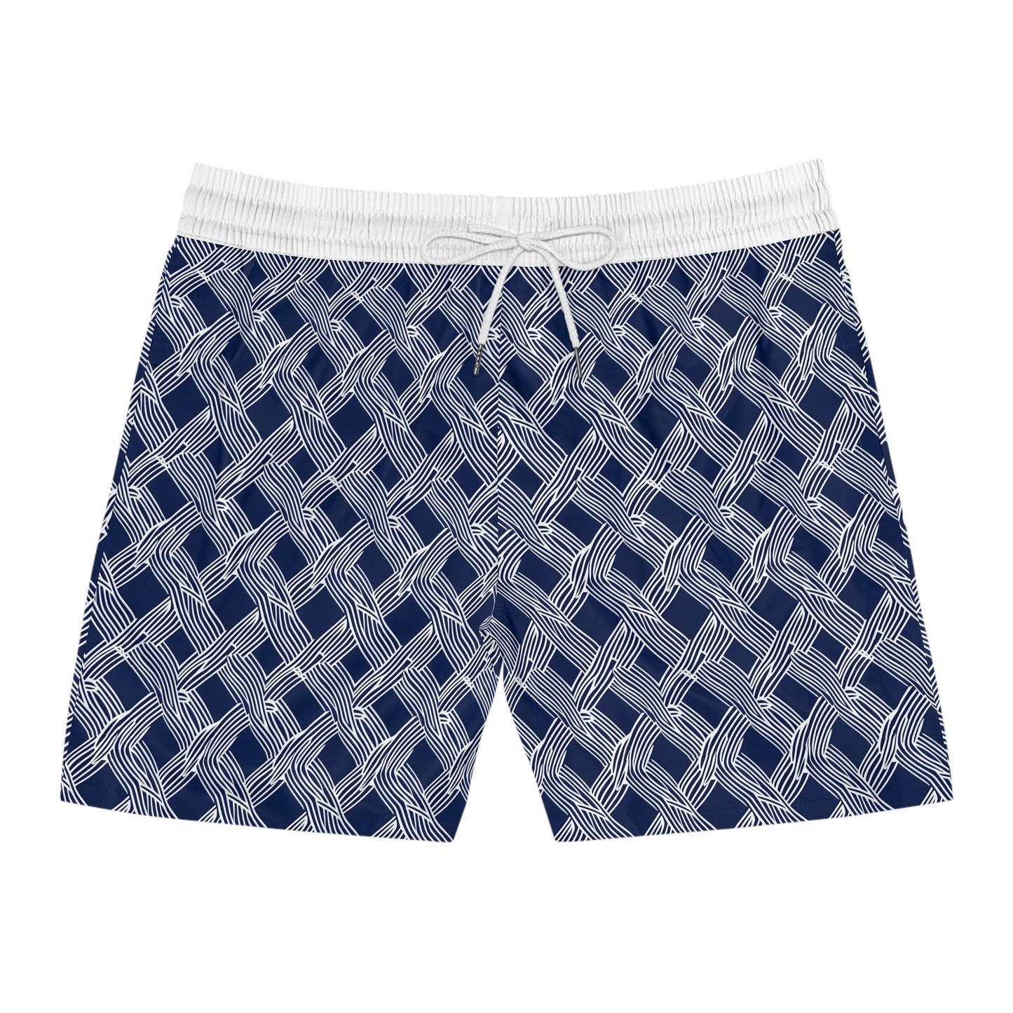Nautical Woven Design Men's Mid-Length Swim Shorts