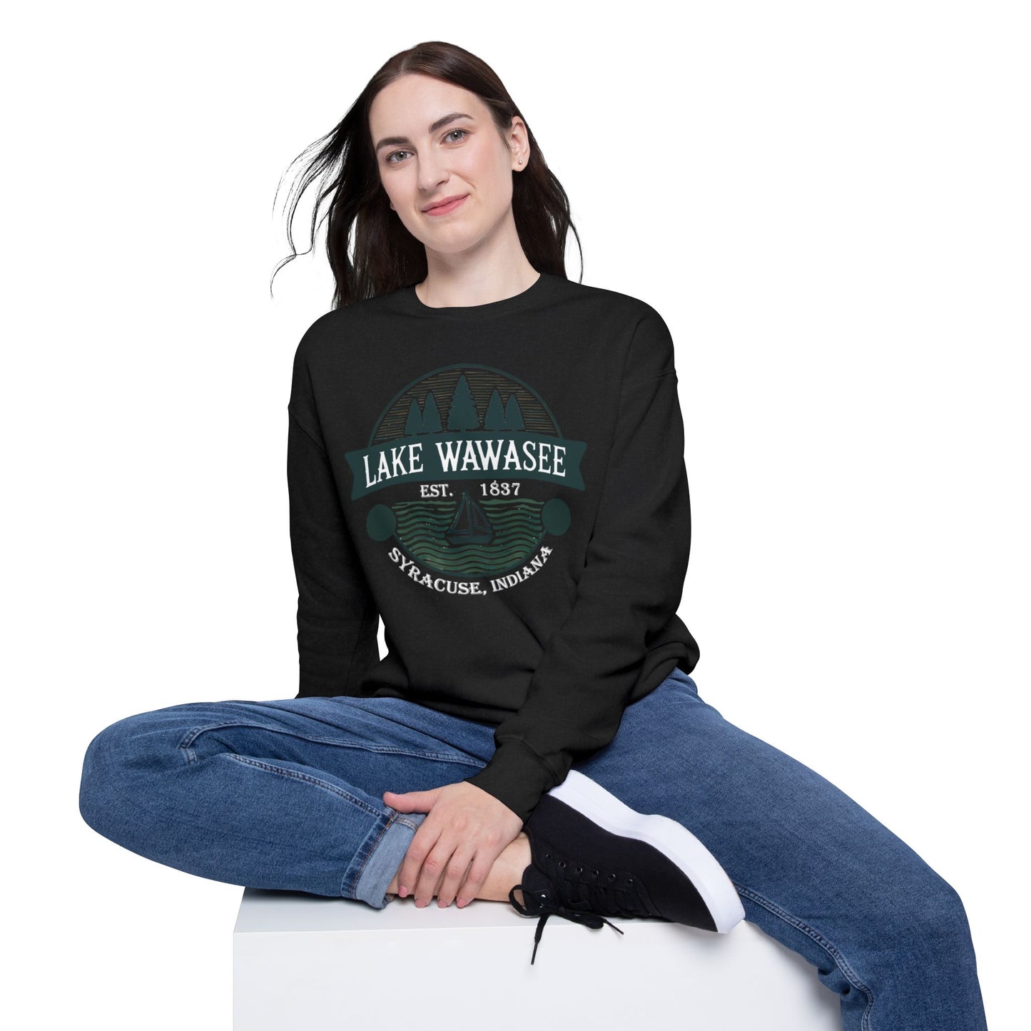 Vintage Lake Wawasee Unisex Drop Shoulder Sweatshirt