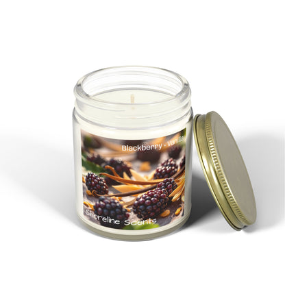 Blackberry + Vanilla Scented Coconut Apricot Wax Candle