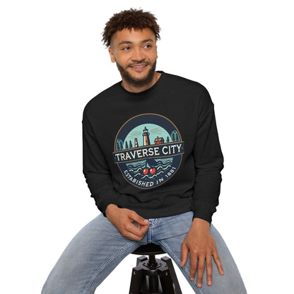 Vintage Traverse City Unisex Drop Shoulder Sweatshirt