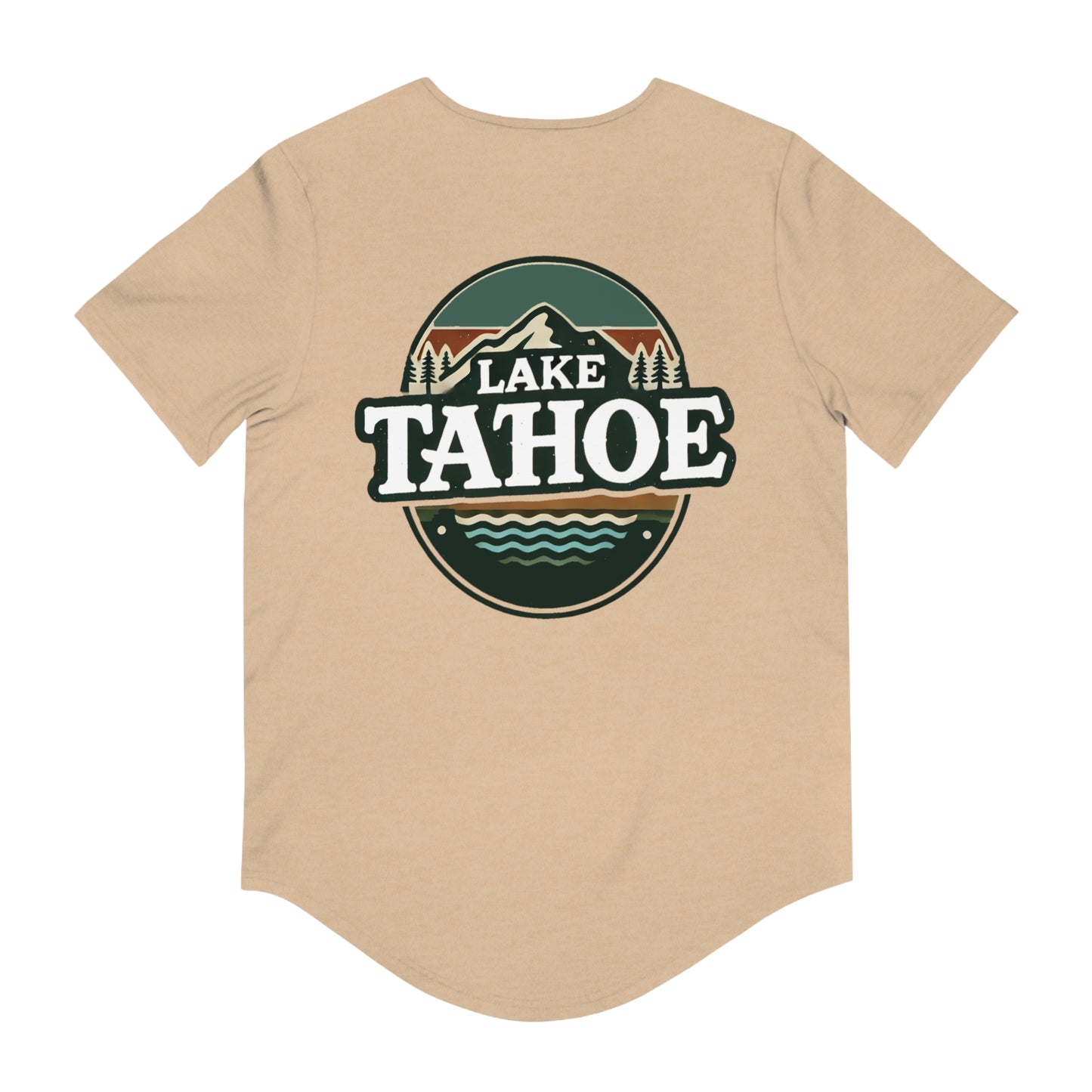 Vintage Lake Tahoe Men's Jersey Curved Hem Tee