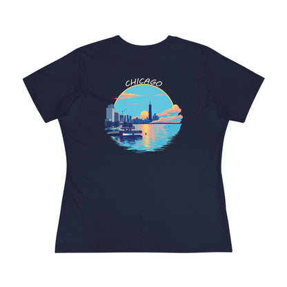Retro Chicago Sunset Women's Cotton Tee