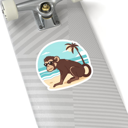 Beach Monkey Kiss-Cut Sticker