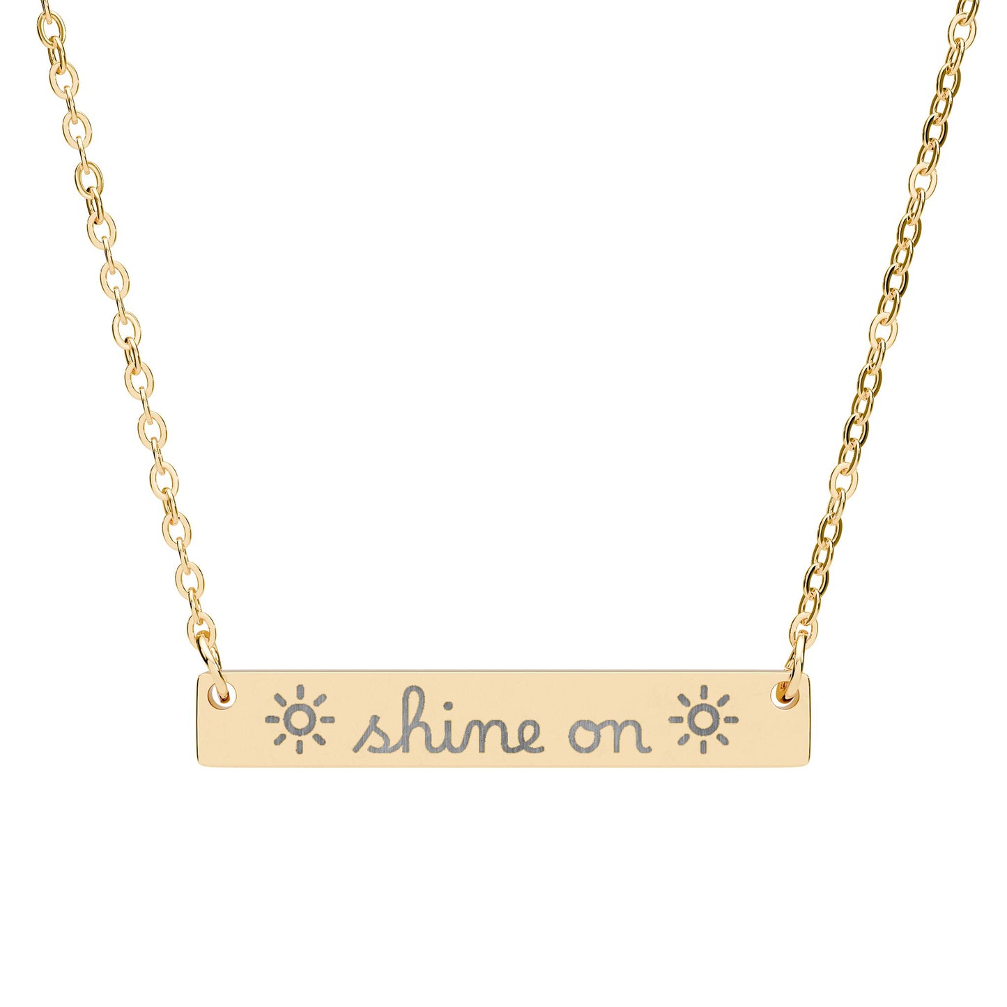 Shine On — Engraved Bar Necklace