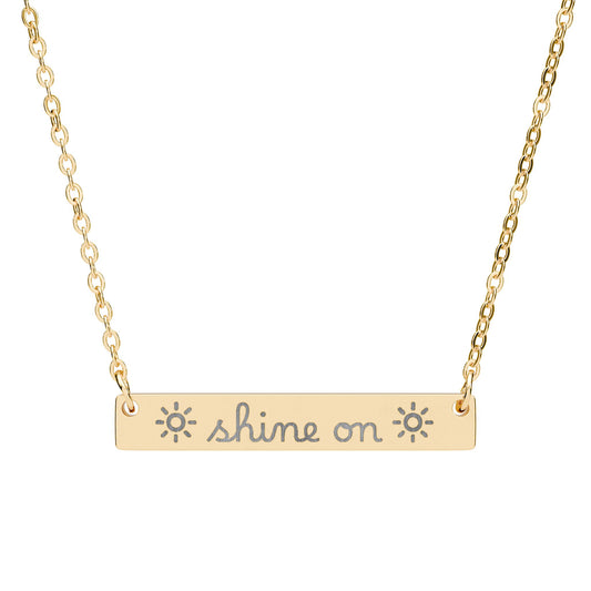 Shine On — Engraved Bar Necklace