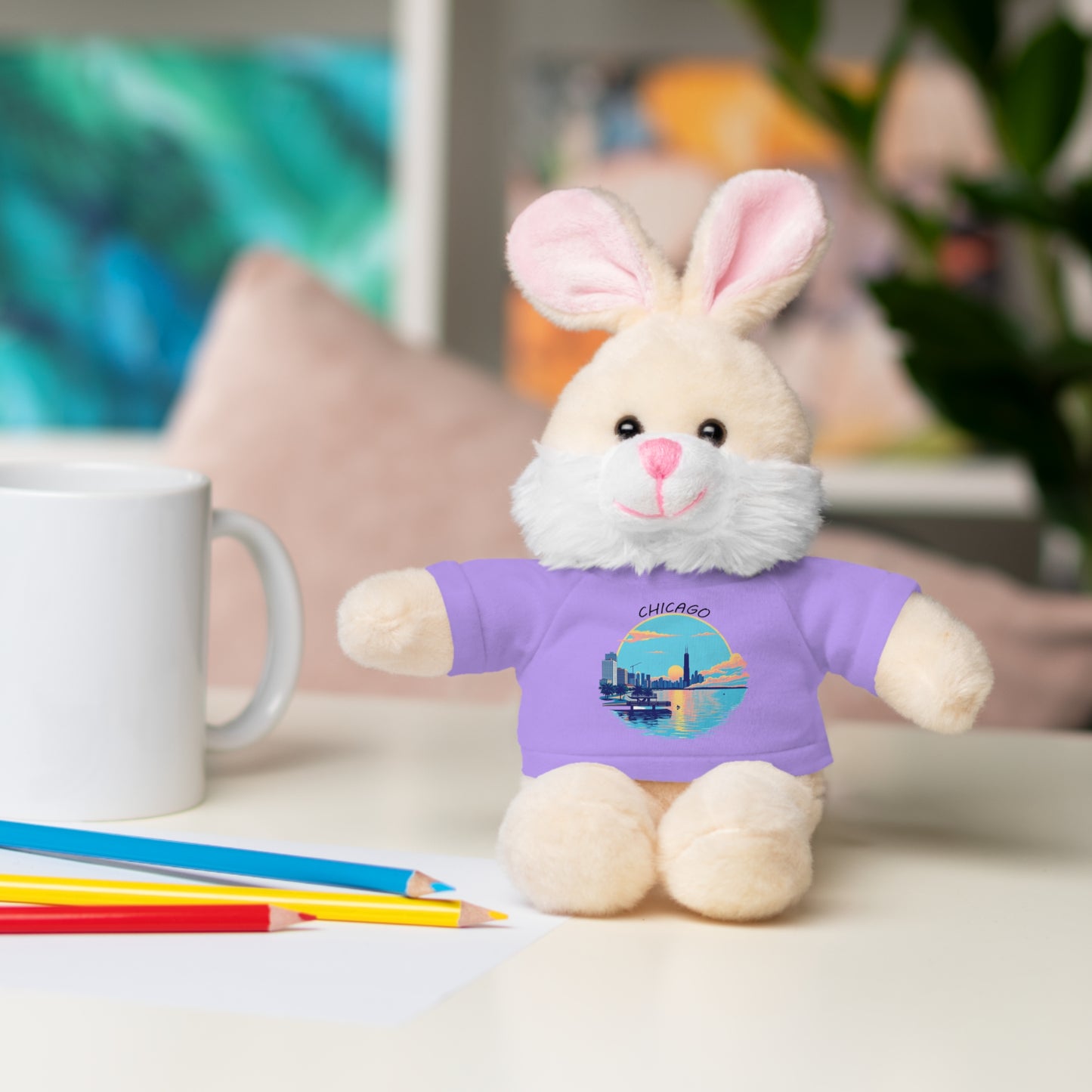 Retro Chicago Sunset Stuffed Animals with Tee