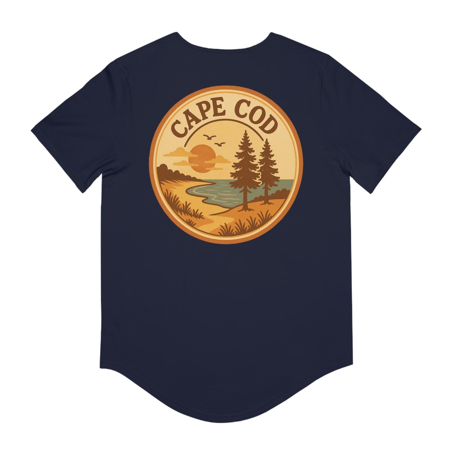 Rustic Cape Cod Men's Jersey Curved Hem Tee