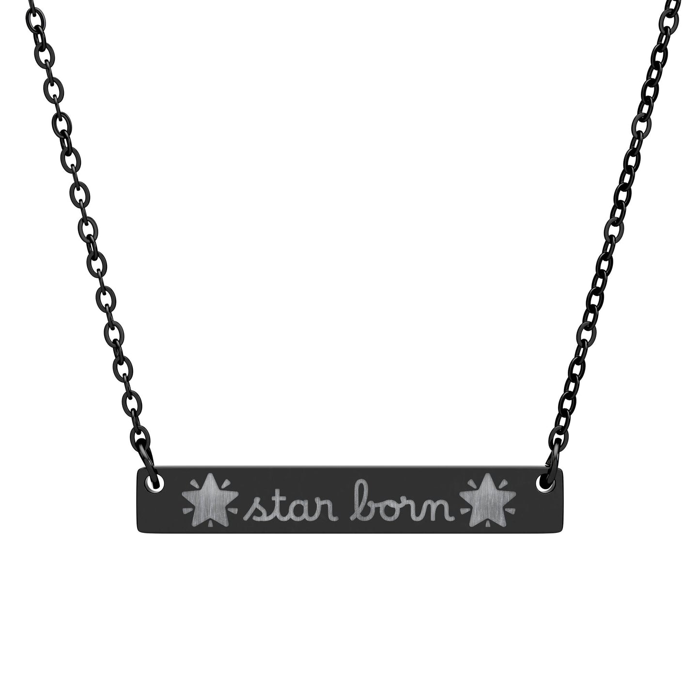 Star Born — Engraved Bar Necklace