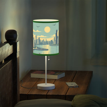 Retro Chicago Skyline Lamp on a Stand