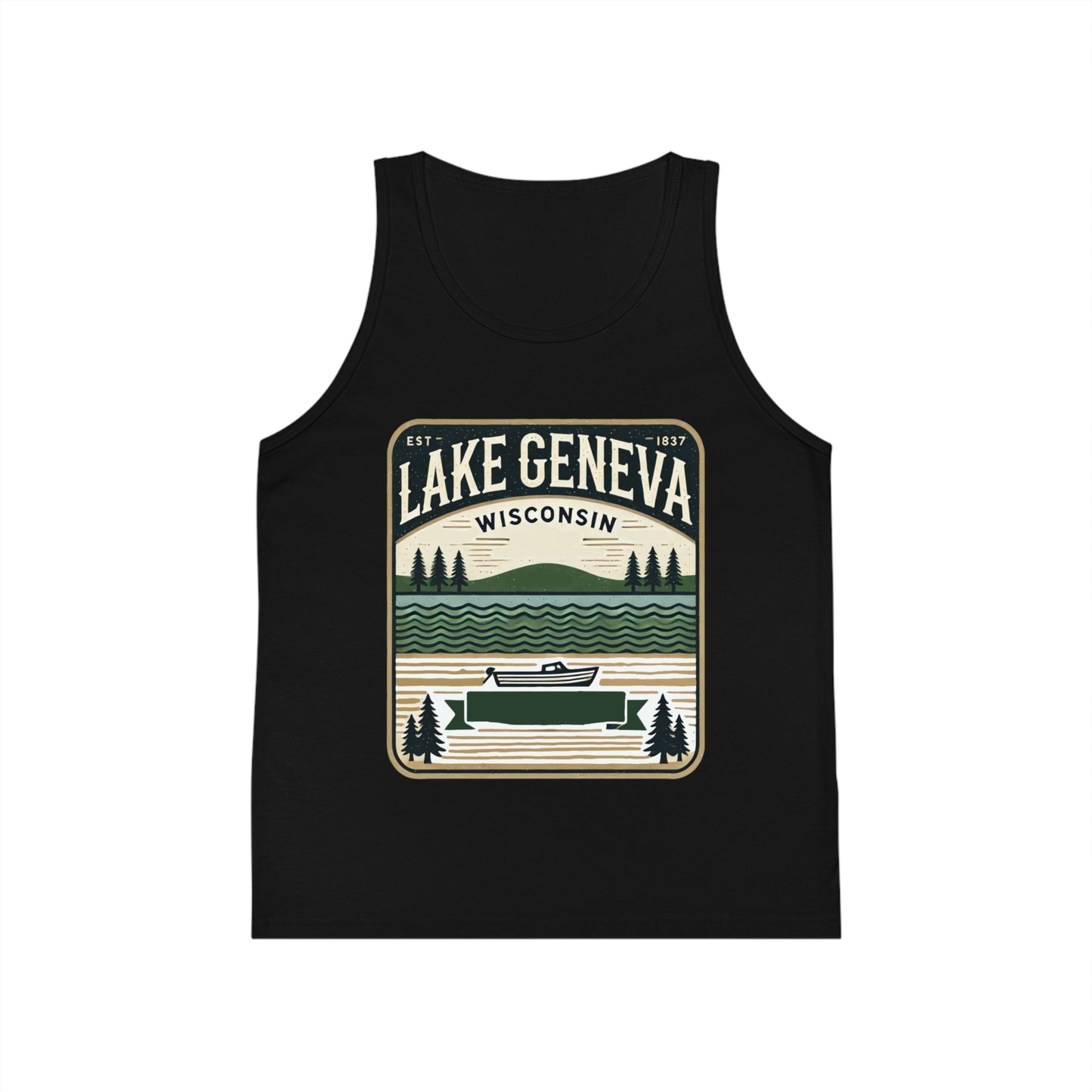 Vintage Lake Geneva Unisex Kids Jersey Tank Top