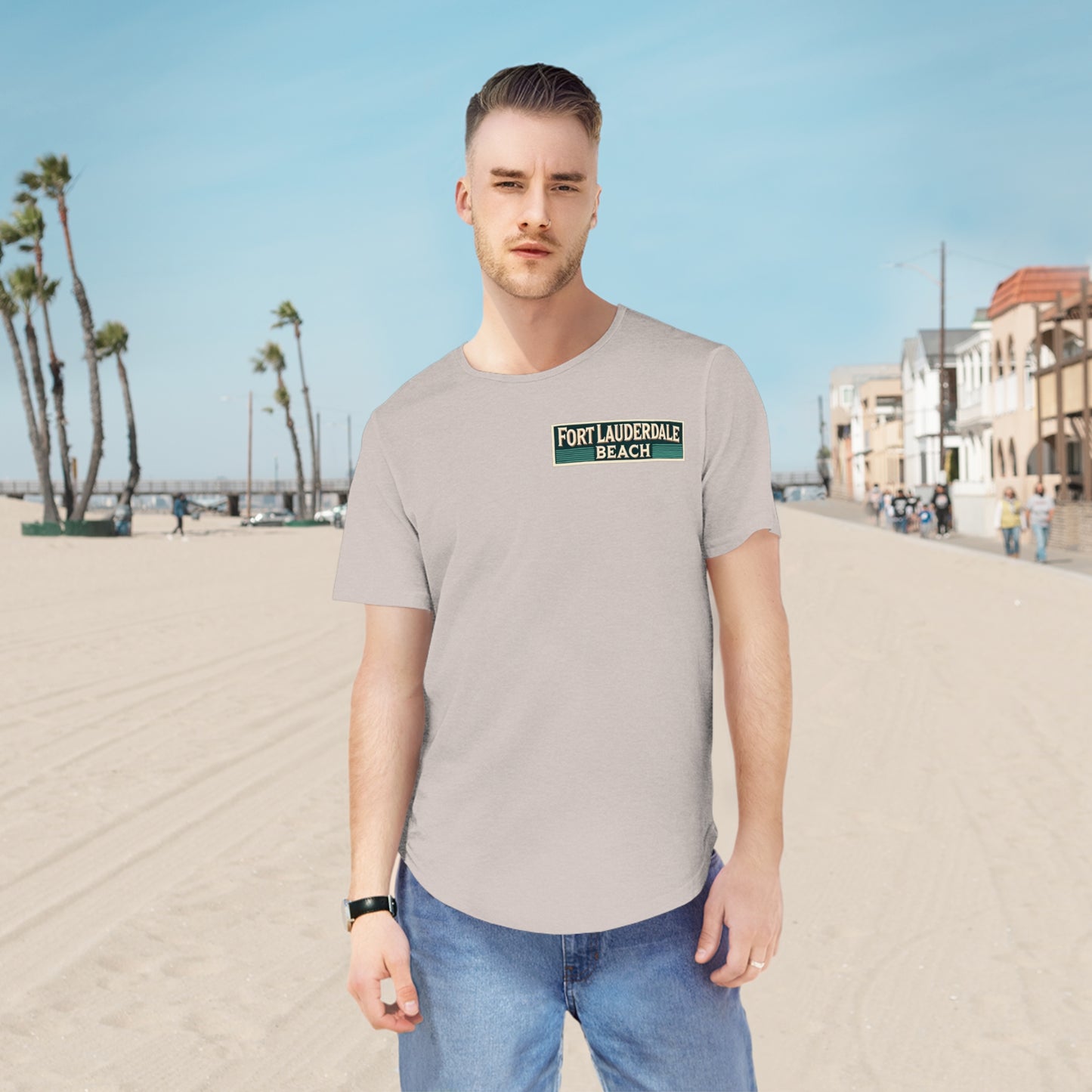 Vintage Fort Lauderdale Men's Jersey Curved Hem Tee