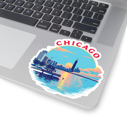 Retro Chicago Kiss-Cut Sticker