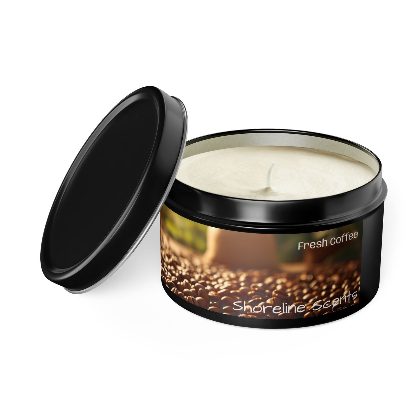 Fresh Coffee Scented Rustic Tin Candle