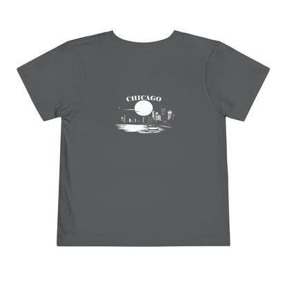 Mystery Noir Chicago Skyline Sunset Unisex Toddler Short Sleeve Tee