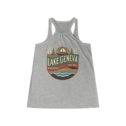 Retro Lake Geneva Women's Flowy Racerback Tank