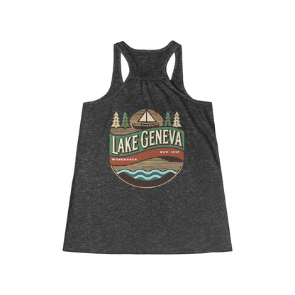 Retro Lake Geneva Women's Flowy Racerback Tank