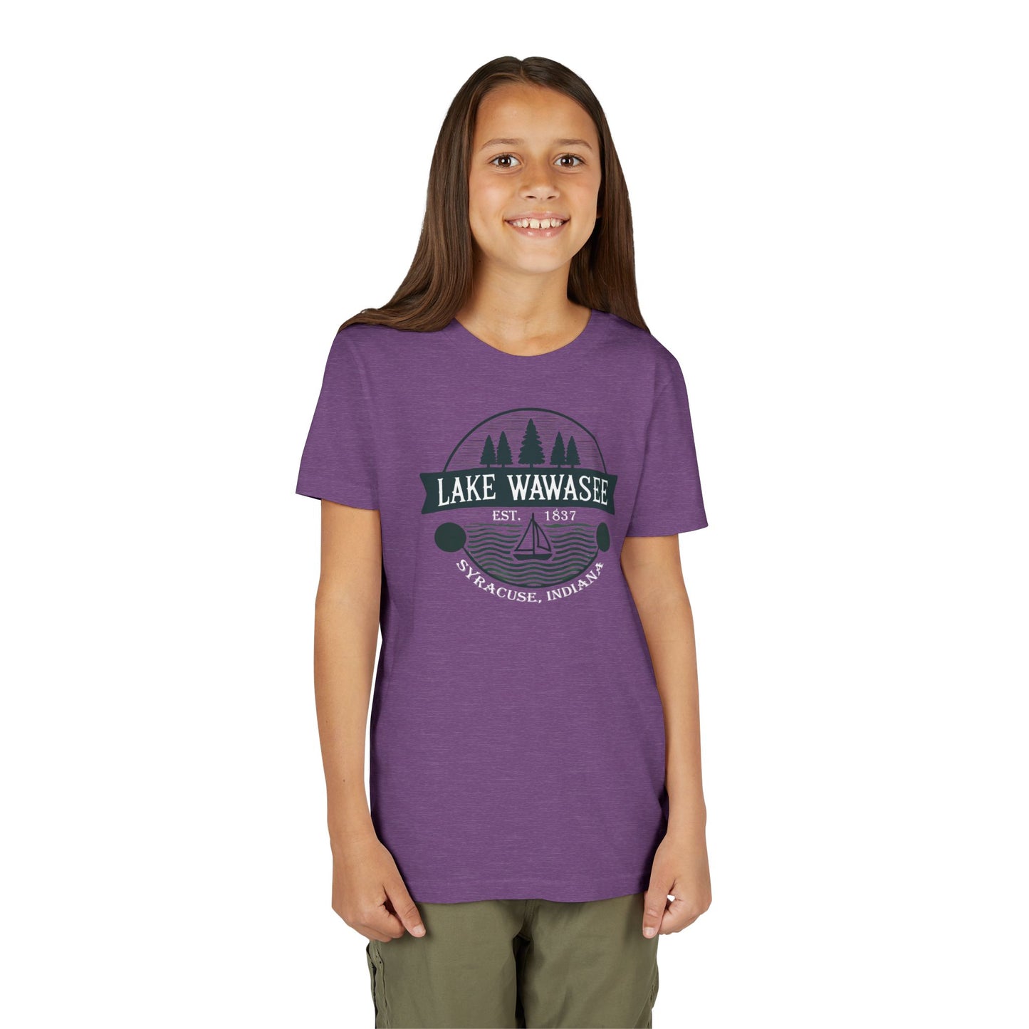 Vintage Lake Wawasee Unisex Youth Short Sleeve Tee