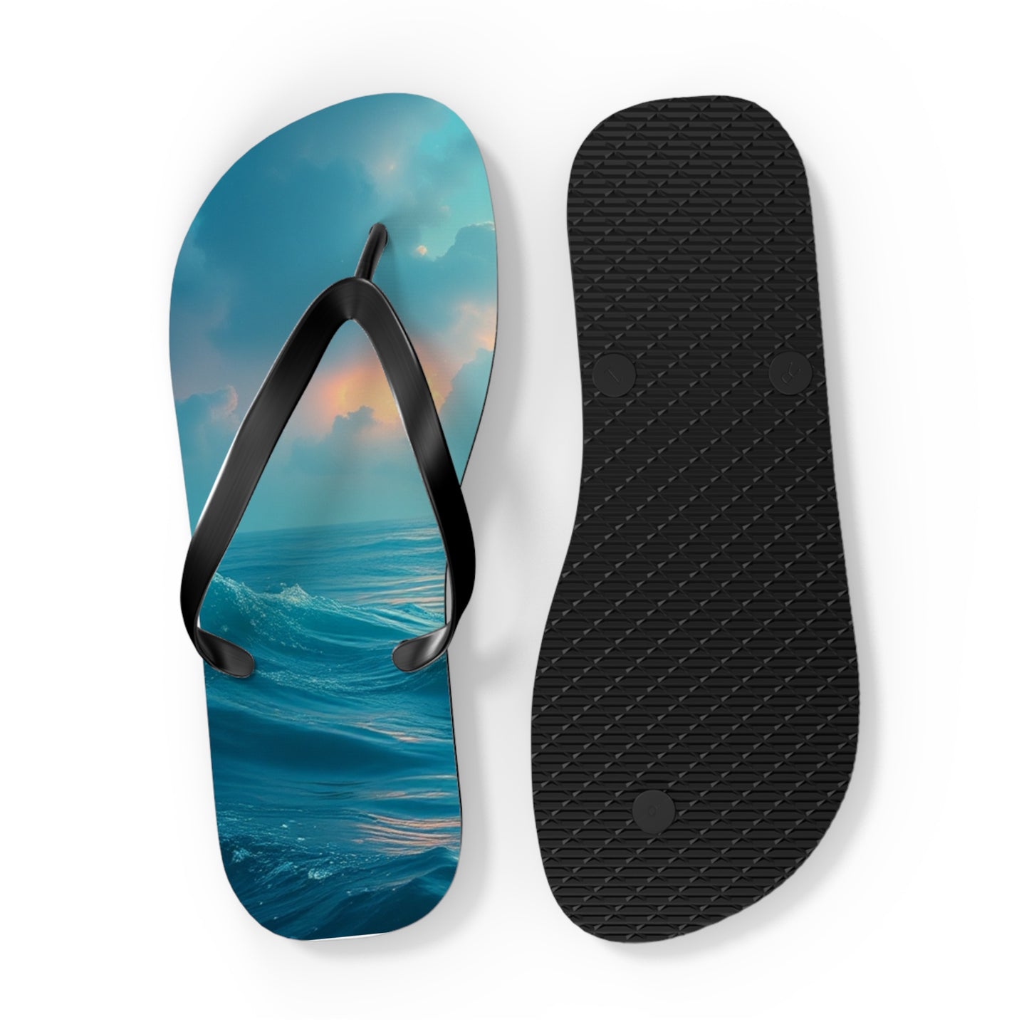 Ocean Waves Flip Flops