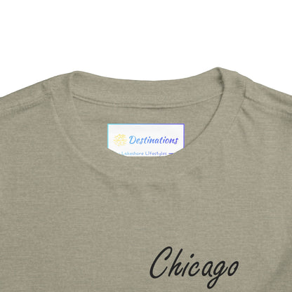 Elegant Chicago Skyline Unisex Toddler Short Sleeve Tee
