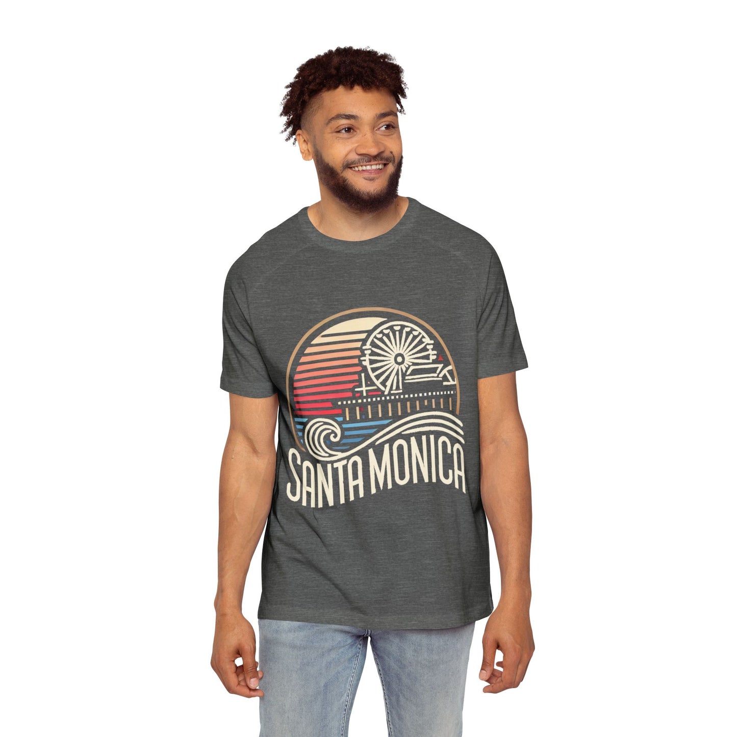 Vibrant Santa Monica Men's Raglan T-Shirt