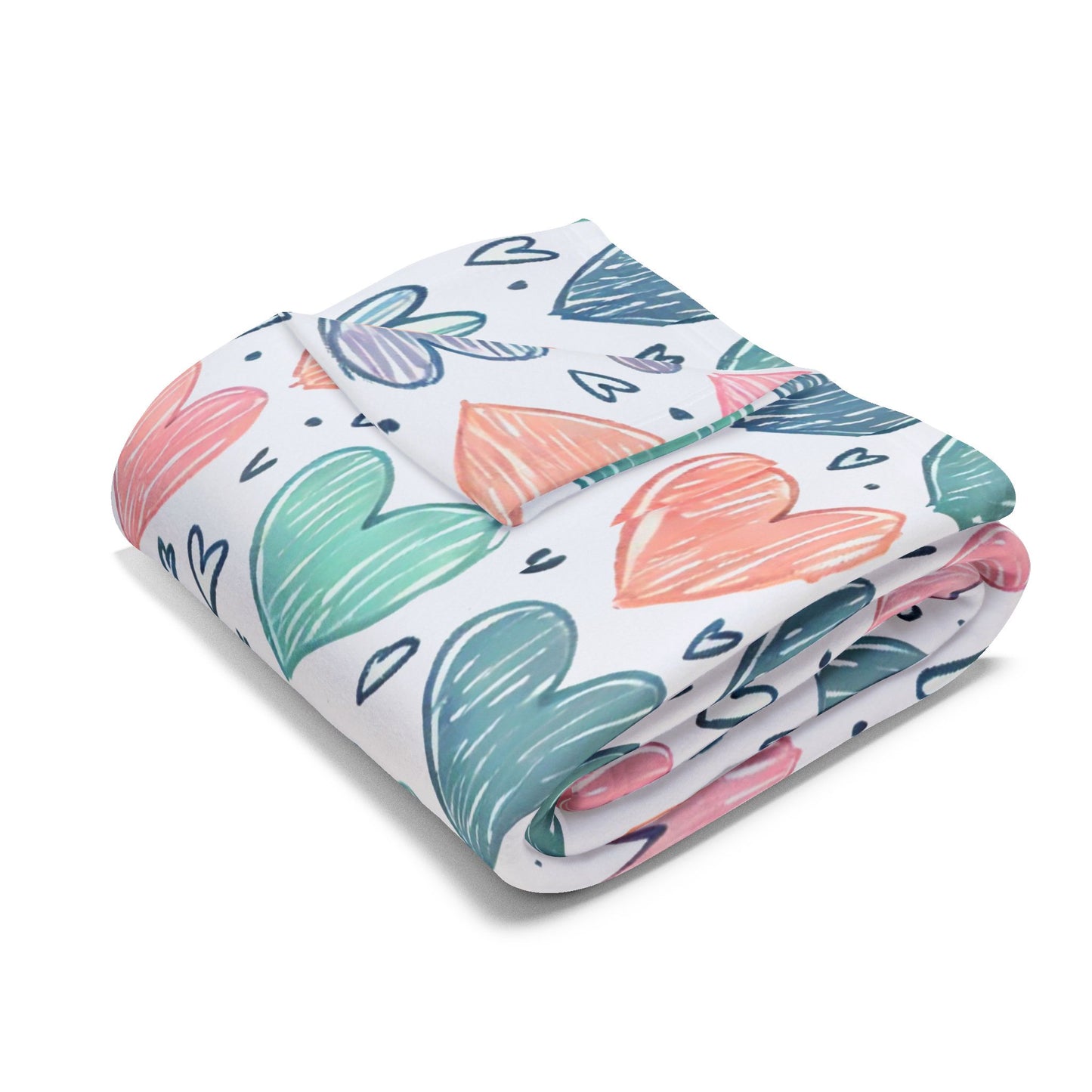 Pastel Hearts Arctic Fleece Blanket