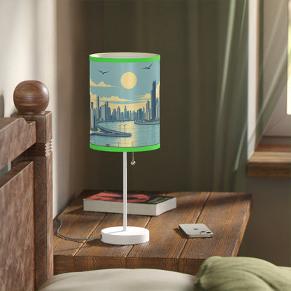 Retro Chicago Skyline Lamp on a Stand